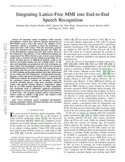Integrating Lattice-Free MMI into End-to-End Speech Recognition