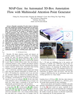 MAP-Gen: An Automated 3D-Box Annotation Flow with Multimodal Attention
  Point Generator