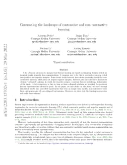 Contrasting the landscape of contrastive and non-contrastive learning