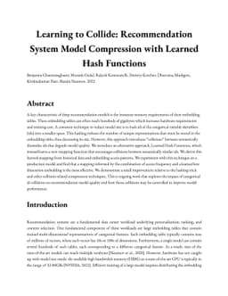 Learning to Collide: Recommendation System Model Compression with
  Learned Hash Functions