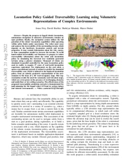 Locomotion Policy Guided Traversability Learning using Volumetric
  Representations of Complex Environments