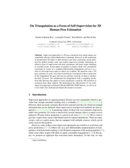 On Triangulation as a Form of Self-Supervision for 3D Human Pose
  Estimation