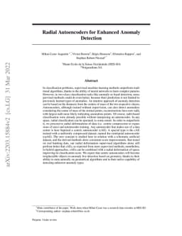 Radial Autoencoders for Enhanced Anomaly Detection