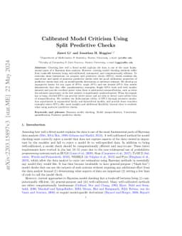 Calibrated Model Criticism Using Split Predictive Checks