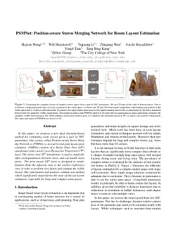 PSMNet: Position-aware Stereo Merging Network for Room Layout Estimation