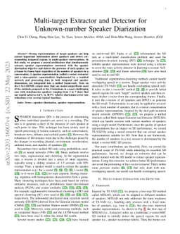 Multi-target Extractor and Detector for Unknown-number Speaker
  Diarization