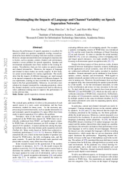 Disentangling the Impacts of Language and Channel Variability on Speech
  Separation Networks
