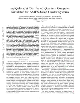mpiQulacs: A Distributed Quantum Computer Simulator for A64FX-based
  Cluster Systems