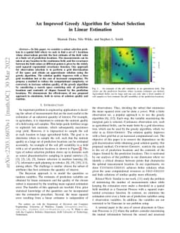 An Improved Greedy Algorithm for Subset Selection in Linear Estimation