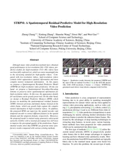 STRPM: A Spatiotemporal Residual Predictive Model for High-Resolution
  Video Prediction