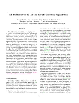 Self-Distillation from the Last Mini-Batch for Consistency
  Regularization