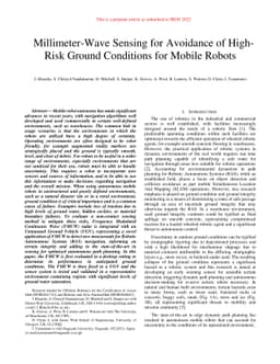 Millimeter-Wave Sensing for Avoidance of High-Risk Ground Conditions for
  Mobile Robots