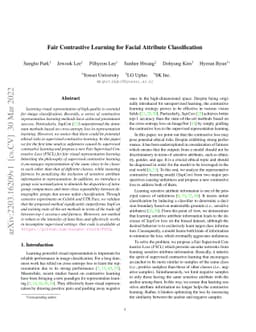 Fair Contrastive Learning for Facial Attribute Classification