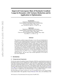 Improved Convergence Rate of Stochastic Gradient Langevin Dynamics with
  Variance Reduction and its Application to Optimization