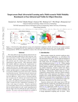 Target-aware Dual Adversarial Learning and a Multi-scenario
  Multi-Modality Benchmark to Fuse Infrared and Visible for Object Detection