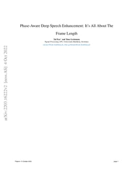 Phase-Aware Deep Speech Enhancement: It's All About The Frame Length