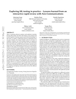 Exploring ML testing in practice -- Lessons learned from an interactive
  rapid review with Axis Communications