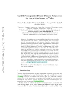 CycDA: Unsupervised Cycle Domain Adaptation from Image to Video