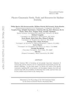 Physics Community Needs, Tools, and Resources for Machine Learning