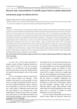 Research topic trend prediction of scientific papers based on spatial
  enhancement and dynamic graph convolution network