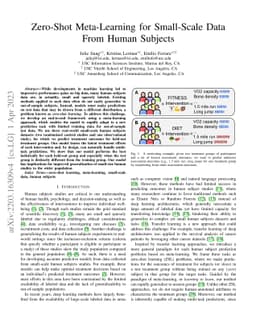 Zero-shot meta-learning for small-scale data from human subjects