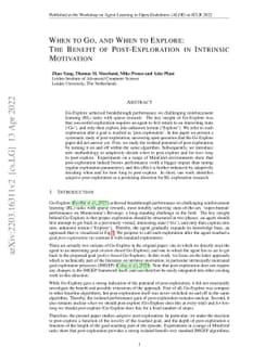 When to Go, and When to Explore: The Benefit of Post-Exploration in
  Intrinsic Motivation