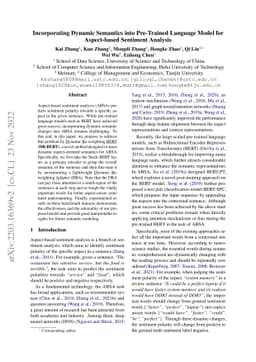 Incorporating Dynamic Semantics into Pre-Trained Language Model for
  Aspect-based Sentiment Analysis