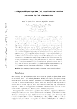 An Improved Lightweight YOLOv5 Model Based on Attention Mechanism for
  Face Mask Detection