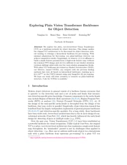 Exploring Plain Vision Transformer Backbones for Object Detection