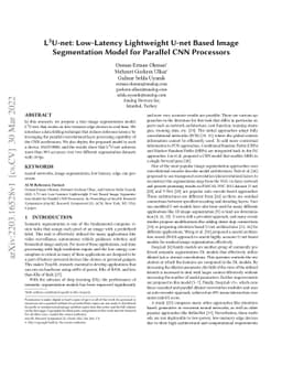 L^3U-net: Low-Latency Lightweight U-net Based Image Segmentation Model
  for Parallel CNN Processors