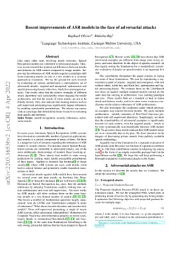 Recent improvements of ASR models in the face of adversarial attacks
