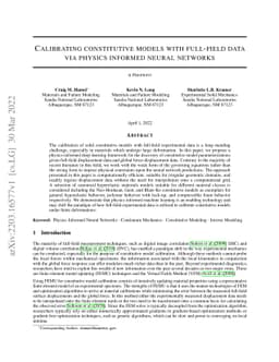 Calibrating constitutive models with full-field data via physics
  informed neural networks
