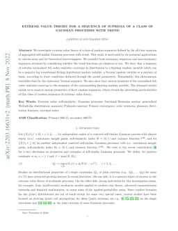 Extreme value theory for a sequence of suprema of a class of Gaussian
  processes with trend