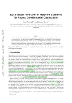 Data-driven Prediction of Relevant Scenarios for Robust Combinatorial
  Optimization