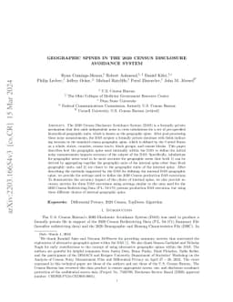 Geographic Spines in the 2020 Census Disclosure Avoidance System