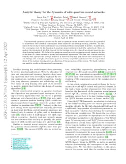 Analytic theory for the dynamics of wide quantum neural networks