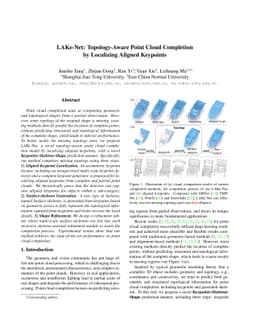 LAKe-Net: Topology-Aware Point Cloud Completion by Localizing Aligned
  Keypoints