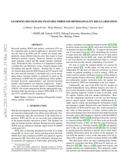 Learning Decoupling Features Through Orthogonality Regularization