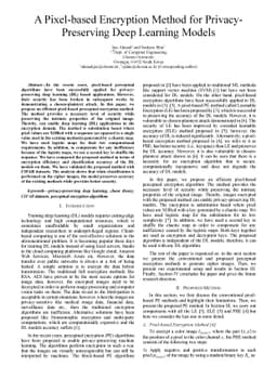 A Pixel-based Encryption Method for Privacy-Preserving Deep Learning
  Models