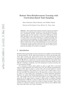 Robust Meta-Reinforcement Learning with Curriculum-Based Task Sampling