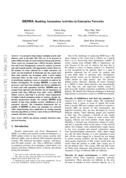 SIERRA: Ranking Anomalous Activities in Enterprise Networks