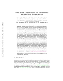 Point Scene Understanding via Disentangled Instance Mesh Reconstruction