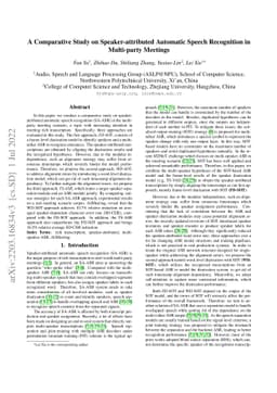 A Comparative Study on Speaker-attributed Automatic Speech Recognition
  in Multi-party Meetings