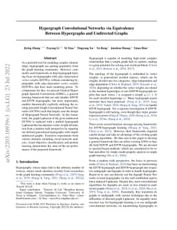 Hypergraph Convolutional Networks via Equivalency between Hypergraphs
  and Undirected Graphs