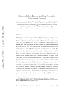 RobIn: A Robust Interpretable Deep Network for Schizophrenia Diagnosis