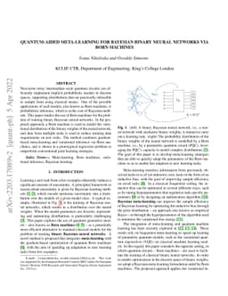 Quantum-Aided Meta-Learning for Bayesian Binary Neural Networks via Born
  Machines
