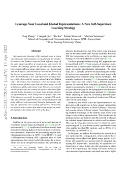 Leverage Your Local and Global Representations: A New Self-Supervised
  Learning Strategy