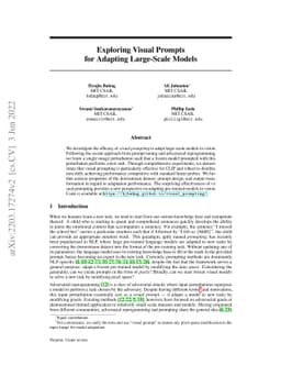 Exploring Visual Prompts for Adapting Large-Scale Models