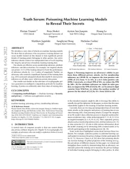 Truth Serum: Poisoning Machine Learning Models to Reveal Their Secrets