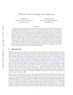 Efficient Active Learning with Abstention